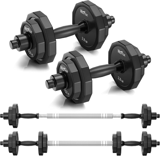 Adjustable Dumbbells Set – 22Lbs/44Lbs/66Lbs/88Lbs Options, Solid Steel Construction, Includes Connector for Barbell Conversion, Home Gym Equipment for Strength Training & Shaping (Men/Women) 🏋️