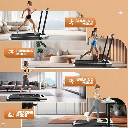 Treadmill with Incline – 2s Folding, 300lb Capacity, Under Desk Walking Pad, Compact Electric Treadmill with LED Touch Screen & Remote 🏃 - Anniversary Promotion