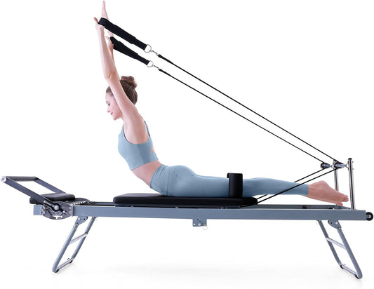 Foldable Pilates Reformer Machine – Suitable for Home & Gym Workouts, Ideal for Beginners and Intermediate Users 🧘