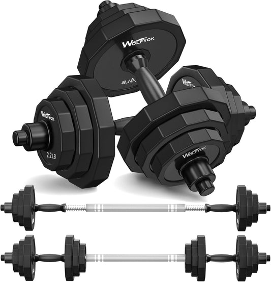 Adjustable Dumbbells Set – 22Lbs/44Lbs/66Lbs/88Lbs Options, Solid Steel Construction, Includes Connector for Barbell Conversion, Home Gym Equipment for Strength Training & Shaping (Men/Women) 🏋️