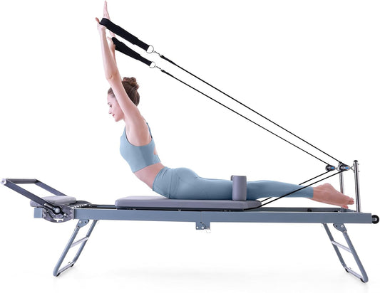 Foldable Pilates Reformer Machine – Suitable for Home & Gym Workouts, Ideal for Beginners and Intermediate Users 🧘